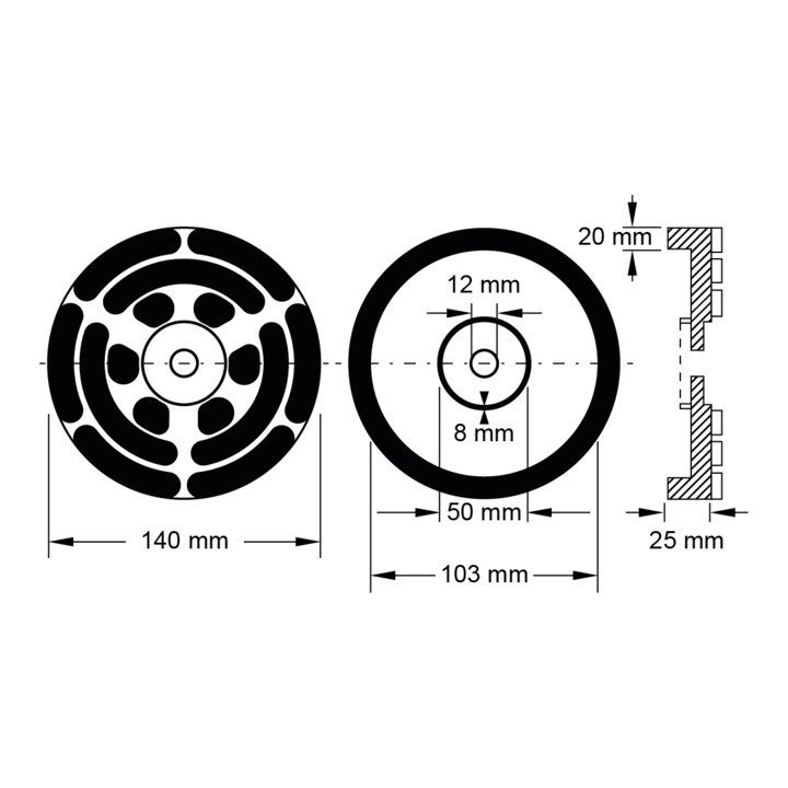 Tampon en caoutchouc 20 pour ponts élévateurs OMCN KS Tools Ø 140 mm