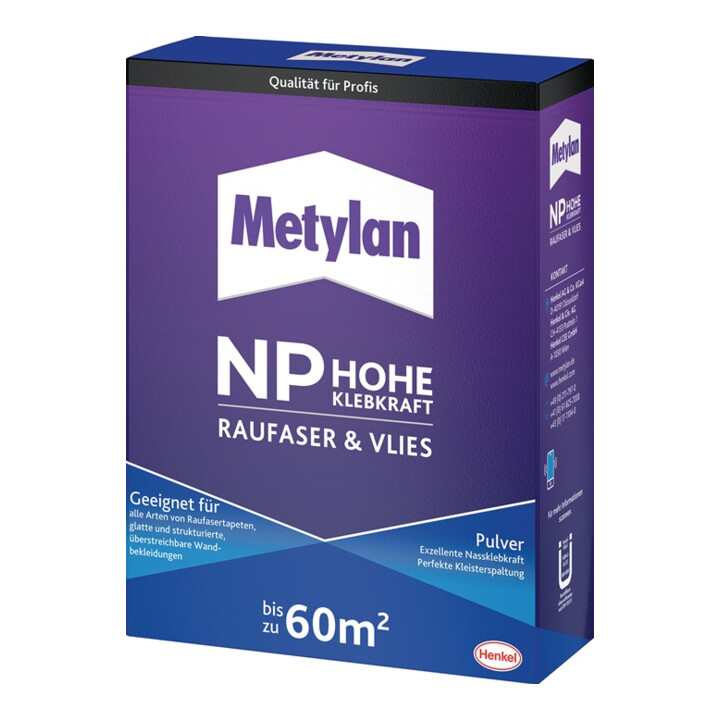 Tapetenkleister Hohe Klebkraft NP Raufaser & Vlies 1kg METYLAN