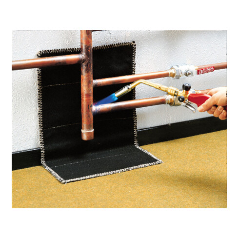 Tapis de protection contre les flammes Rothenberger 500x330 mm 1,4mm d'épaisseur résistant à la chaleur jusqu'à 900 degrés max.