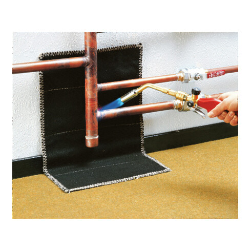 Tapis de protection contre les flammes Rothenberger 500x330 mm 1,4mm d'épaisseur résistant à la chaleur jusqu'à 900 degrés max.