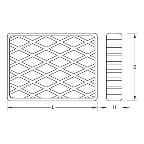 Tapis en caoutchouc 02 pour ponts élévateurs KS Tools 160 x 120 x 30 mm