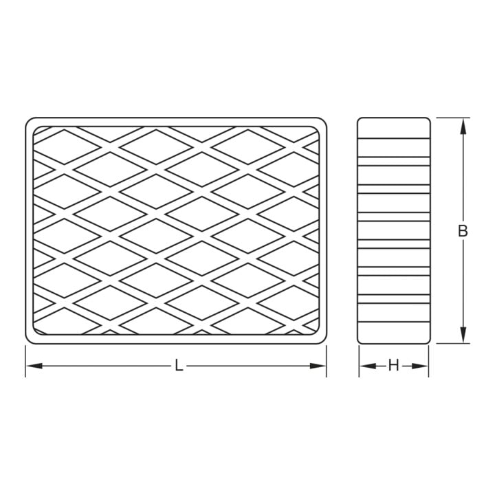 Tapis en caoutchouc 03 pour ponts élévateurs KS Tools 160 x 120 x 40 mm