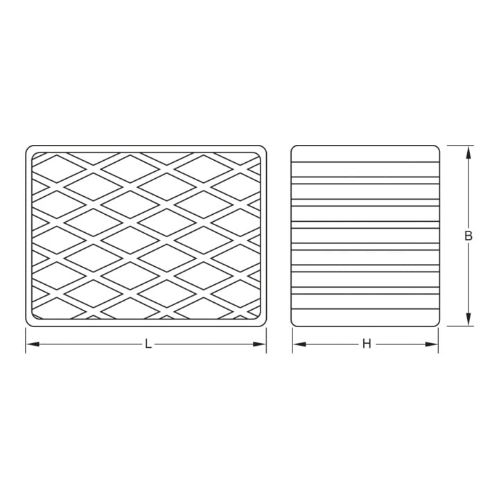 Tapis en caoutchouc 06 pour ponts élévateurs KS Tools 160 x 120 x 100 mm