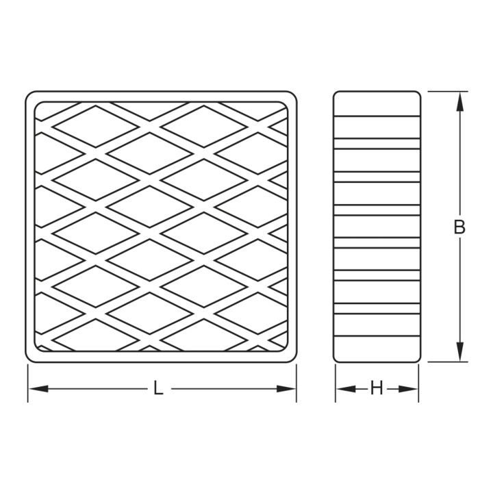 Tapis en caoutchouc 08 pour ponts élévateurs KS Tools 116,5 x 116,5 x 36,5 mm