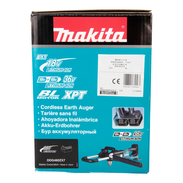 Tarière sans fil Makita 2x18 V DDG460ZX7