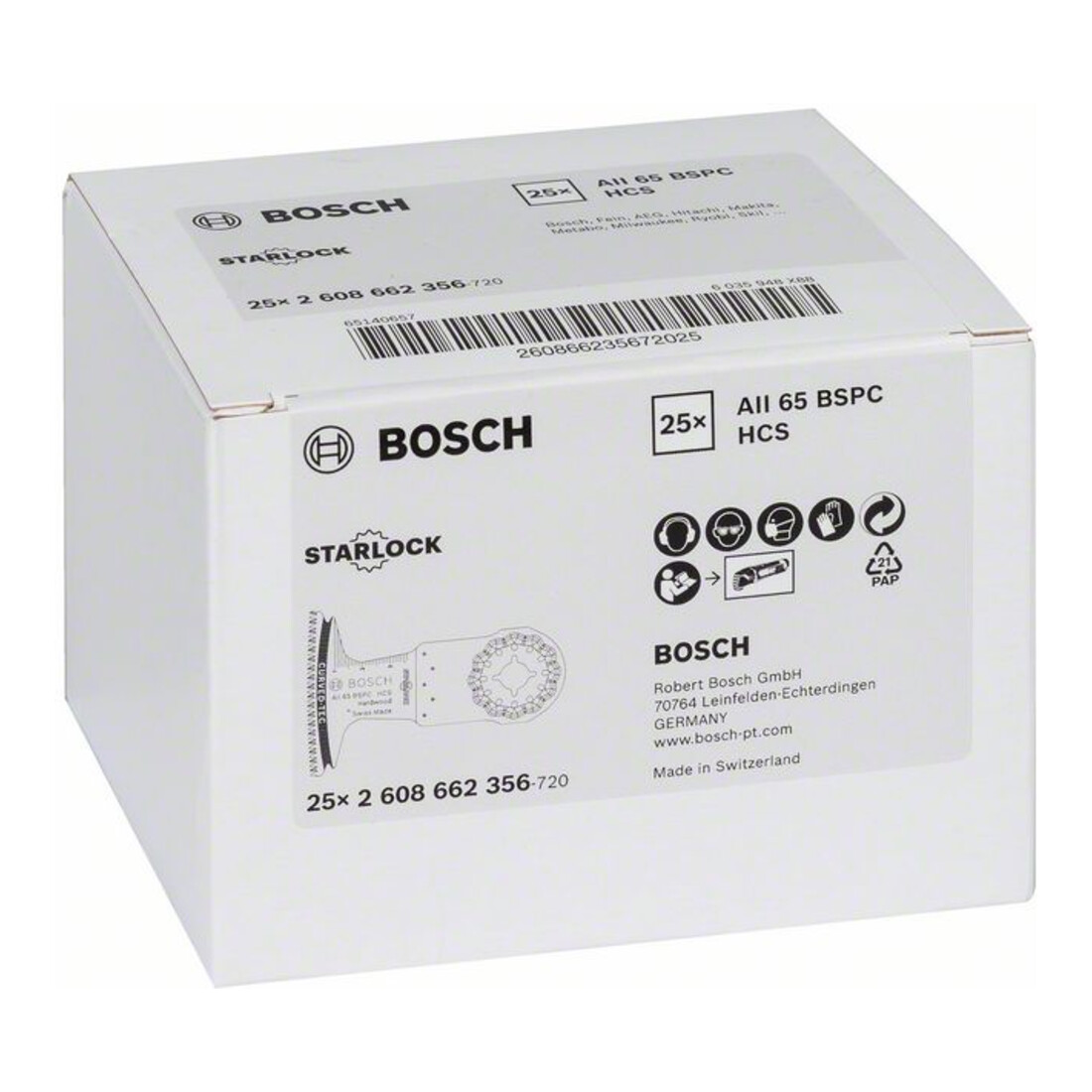 Tauchsägeblatt HCS AIZ 65 BSC, Hard Wood, 40 x 65 mm