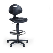 Taurosit Arbeitsstuhl mit Fußgleitern Höhe 590 - 840 mm Schwarz-1