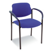 Taurosit Besucherstuhl Styl mit Armlehnen Gestell schwarz Bezug blau-1