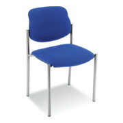 Taurosit Besucherstuhl Styl ohne Armlehnen Gestell verchromt Bezug blau-1