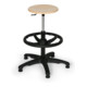 Taurosit Ergonomischer Arbeitshocker mit Aufstieghilfe Buche mit Gleitern-1