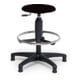 Taurosit Hocker mit Fußgleitern Höhe 590 - 840 mm Kunstlederpolsterung Schwarz-1
