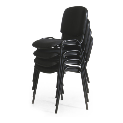 Taurosit Polsterstuhl stapelbar Bezug Schwarz Gestell Schwarz VE 4 Stück