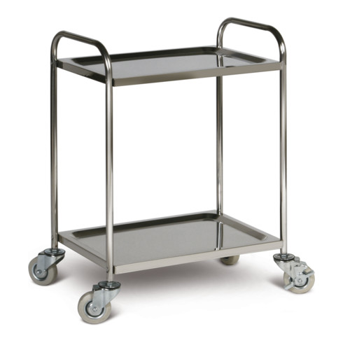 Taurotrade Edelstahl-Tischwagen mit 2 Ladeflächen Traglast bis 100 kg