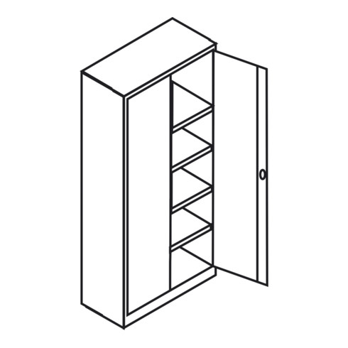 Taurotrade Flügeltürschrank ECO-Serie Tür RAL5010