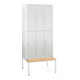 Taurotrade Kleiderschrank doppelstöckig Serie ECO mit untergebauter Sitzbank 3 Abteile 6 Fächer-1