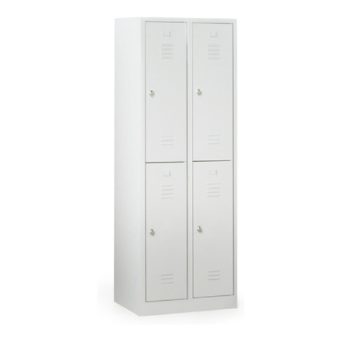 Taurotrade Kleiderschrank doppelstöckig Serie ECO Sockel 2 Abteile Lichtgrau