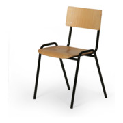 Taurotrade Stapelstuhl Serie ECO stapelbar Sitzfläche Buchensperrholz Schwarz-1
