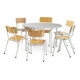 Taurotrade Tisch-Stuhl-Kombination ECO Rundtisch ø1200mm + 6 x Stapelstuhl ECO-1