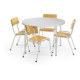 Taurotrade Tisch-Stuhl-Kombination ECO Rundtisch ø1000mm + 4 x Stapelstuhl ECO-1