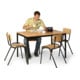 Taurotrade Tisch-Stuhl-Kombination ECO Tisch 1600 x 800mm + 4 x Stapelstuhl ECO-1