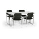 Taurotrade Tisch-Stuhl-Kombination mit verchromten Stuhlgestellen Sitzbezug Schwarz 2 Tischbeine-1
