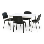 Taurotrade Tisch-Stuhl-Kombination Tisch 1200x800mm + 4xKonferenzstuhl Schwarz-1