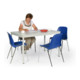 Taurotrade Tisch-Stuhl-Kombination Tisch 1200x800mm + 4xStapelstuhl Blau-1