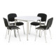 Taurotrade Tisch-Stuhl-Kombination Tisch ø1000mm + 4 x Konferenzstuhl verchromt-1