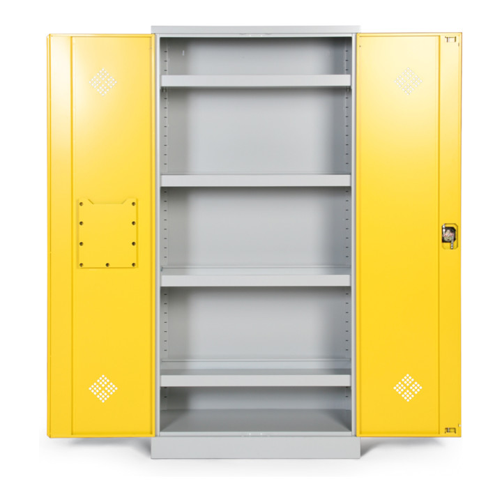 Taurotrade Umweltschrank zweitürig 1950x920 mm mit4 Wannenböden 50 mm hoch Tür RAL1021