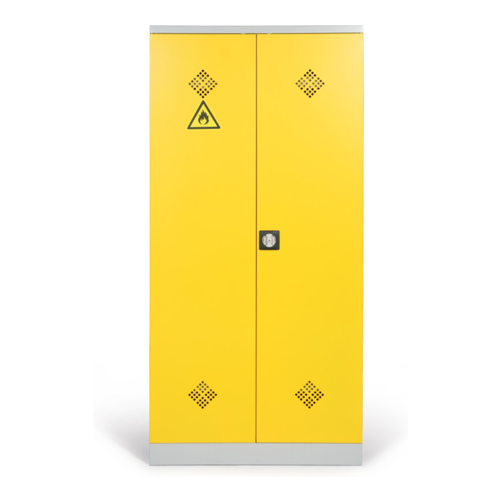 Taurotrade Umweltschrank zweitürig 1950x920 mm mit4 Wannenböden 50 mm hoch Tür RAL1021