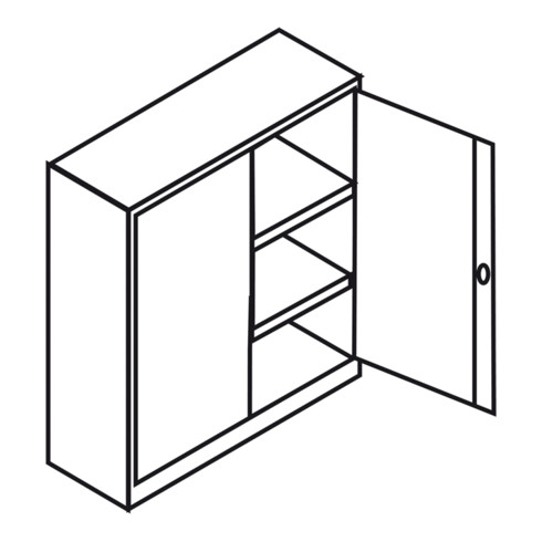 Taurotrade Werkstatt-Beistellschrank mit Flügeltüren Tür RAL5010 1200x925x420 mm