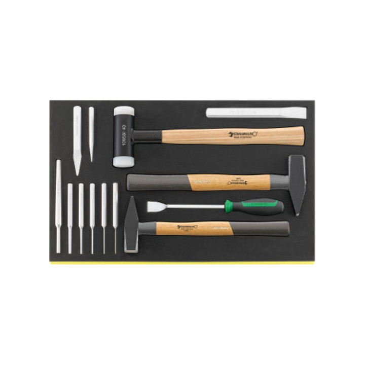 TCS 102-108/10957/12718/13 Marteaux, burins etc. en plateau TCS 13-teilig, 3730 g