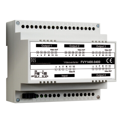 TCS Tür Control Videosignalverteiler 4fach VT04-SG FVY1400-0400