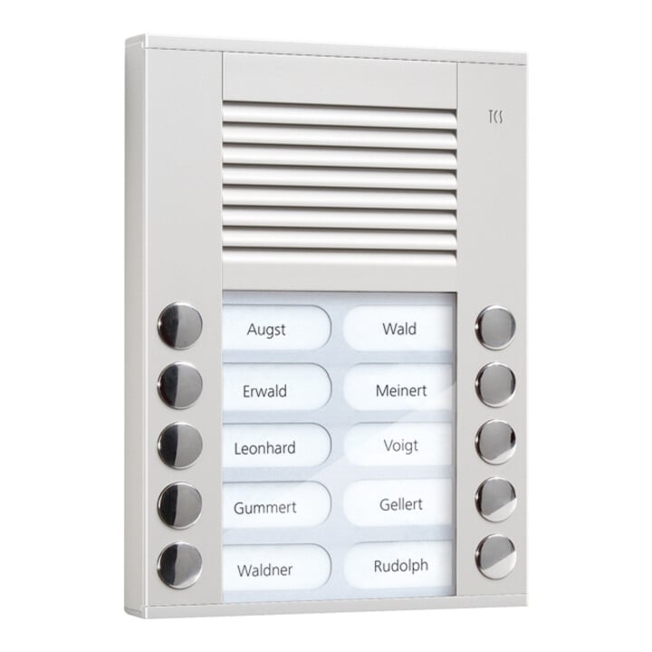 TCS Tür Control Station audio extérieure 2 rangées 10 boutons AP argent PES10-EN/04