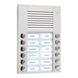 TCS Tür Control Station audio extérieure 2 rangées 12 touches AP argent PES12-EN/04
