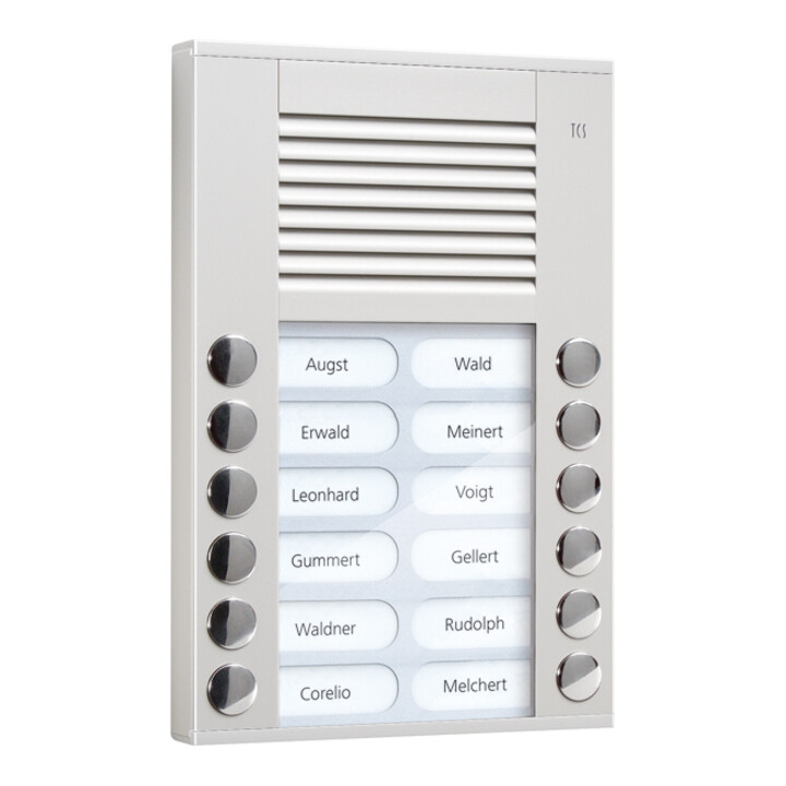 TCS Tür Control Station audio extérieure 2 rangées 12 touches AP argent PES12-EN/04