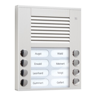 TCS Tür Control Station audio extérieure 2 rangées 8 boutons AP argent PES08-EN/04