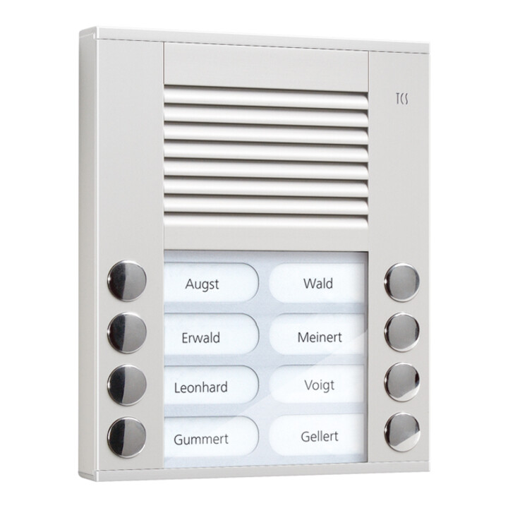 TCS Tür Control Station audio extérieure 2 rangées 8 boutons AP argent PES08-EN/04