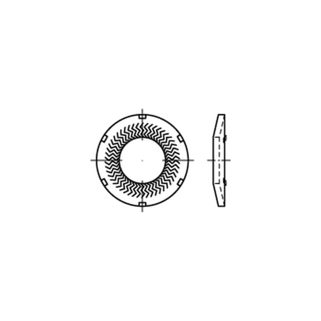 ART 88129 Teckentrup-Sperrkantscheibe, mit Kontaktzähnen, Edelstahl A4 300 HV