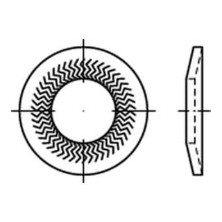 ART 88124 Teckentrup-Sperrkantscheibe Form M, für normale und kleine Kopfauflagen, Edelstahl A4 200 HV