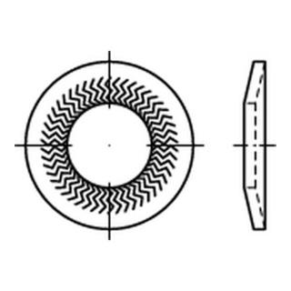 ART 88124 Teckentrup-Sperrkantscheibe Form M, für normale und kleine Kopfauflagen, Edelstahl A4 200 HV