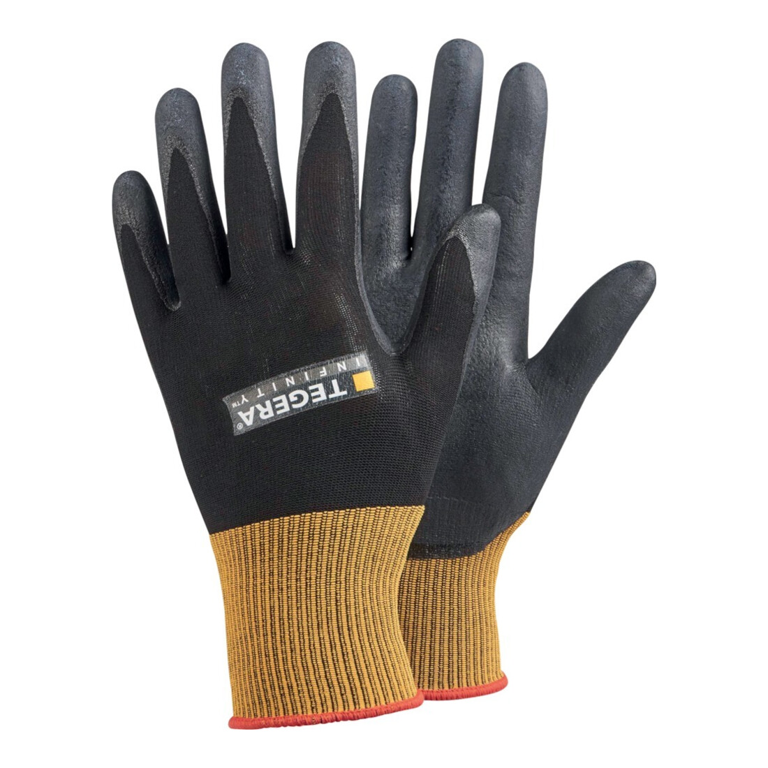 TEGERA Strickhandschuh Nitrilbe. Kat. II, grau/schwarz, 9