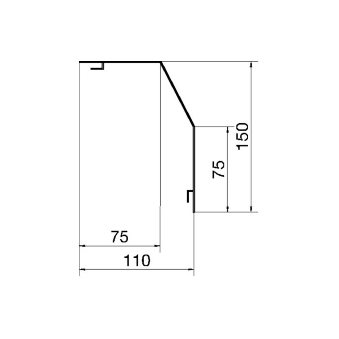 Tehalit Abdeckprofil 2m RK 150 rws