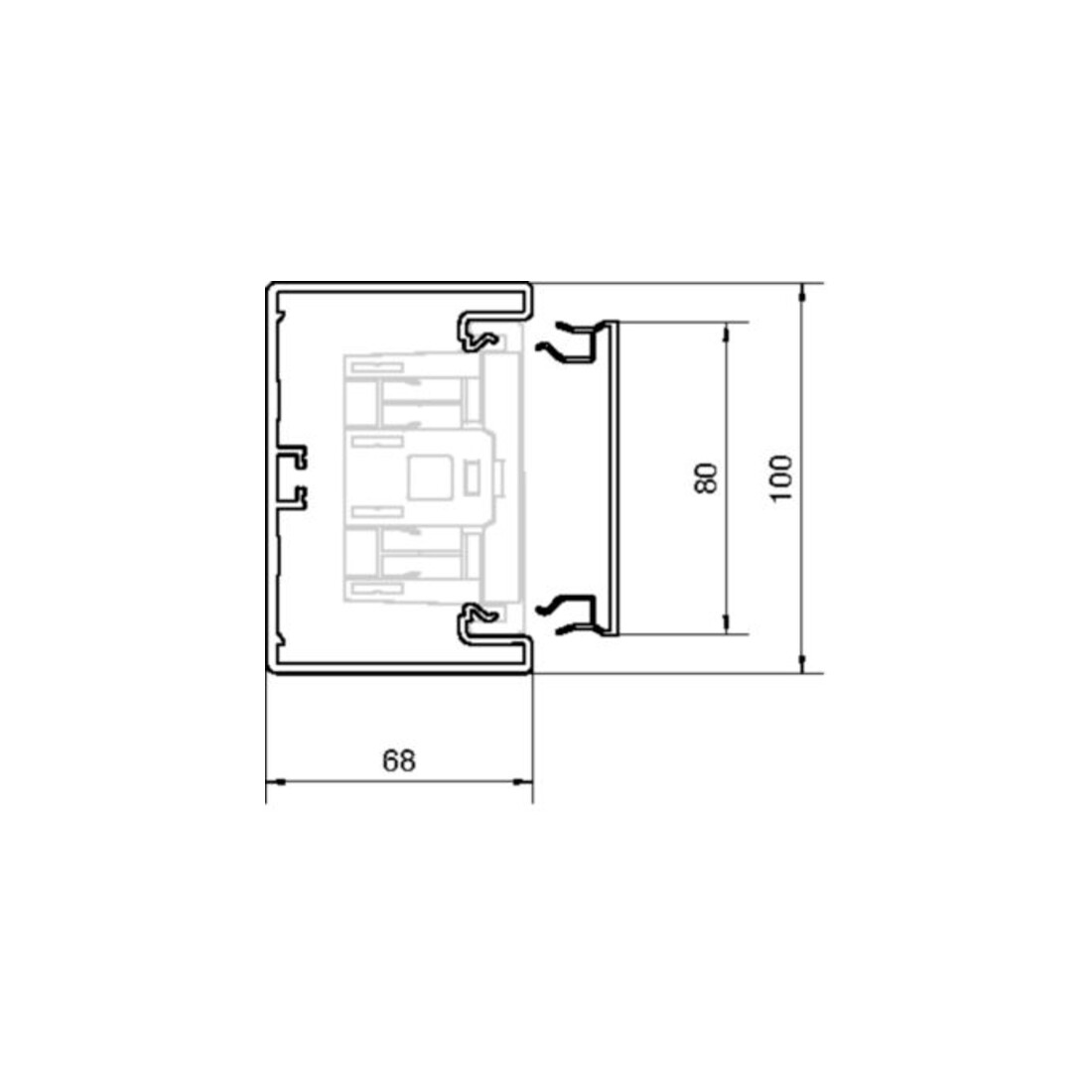 Tehalit Brüstungskanal-Unterteil 65x100mm OT 80mm lgr BR6510017035