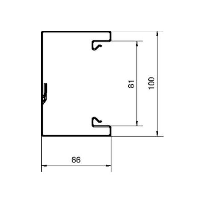 Tehalit Brüstungskanal-Unterteil 68x100mm Stahl BRS651001 vws