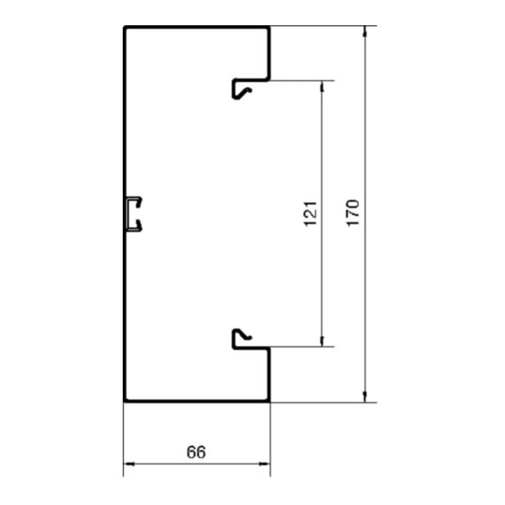 Tehalit Brüstungskanal-Unterteil 68x170mm Stahl BRS651701B vws
