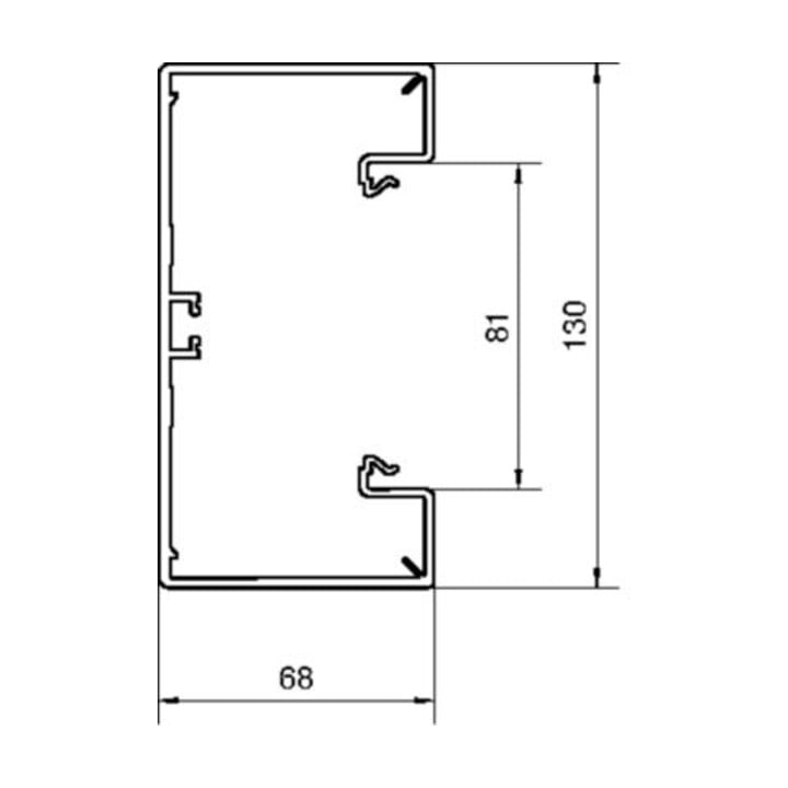 Tehalit Brüstungskanal-Unterteil PVC65x130mm 80mm lgr BR6513017035