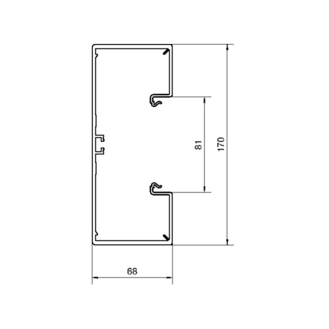 Tehalit Brüstungskanal-Unterteil zu BR 68x170mm vw BR6517019016