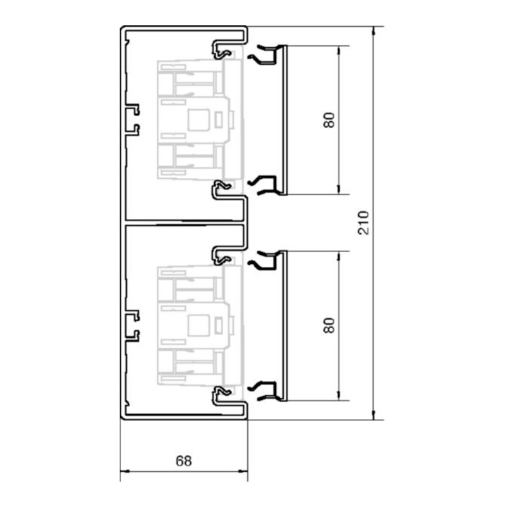 Tehalit Brüstungskanal-Unterteil zu BR 68x210mm vw BR652101D9016
