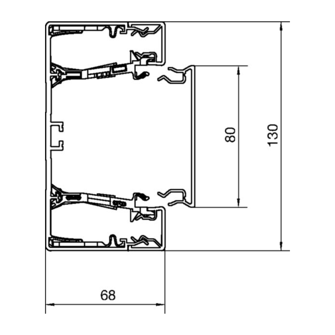 Tehalit Brüstungskanal-Unterteil zu BRN 65x130mm vw BRN6513019016
